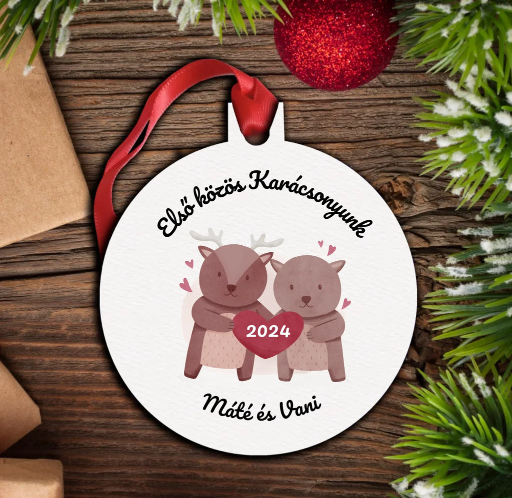 Első közös Karácsonyunk - névvel és évszámmal