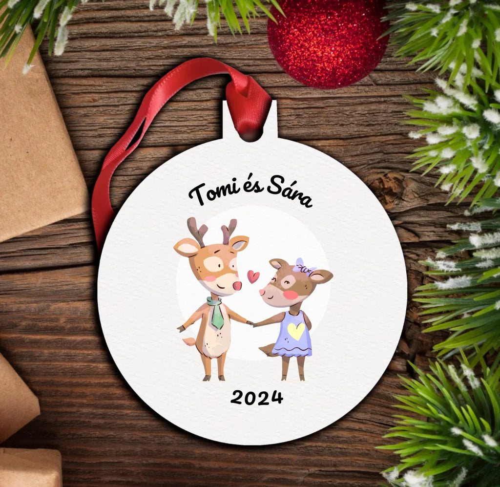 Szerelmes rénszarvasok - névvel és évszámmal