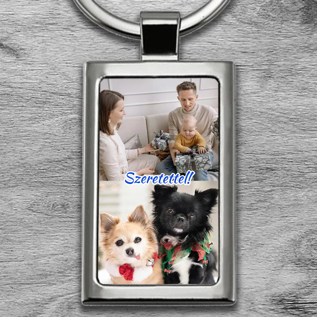 Egyedi fényképes fém kulcstartó - Ajándékverzum