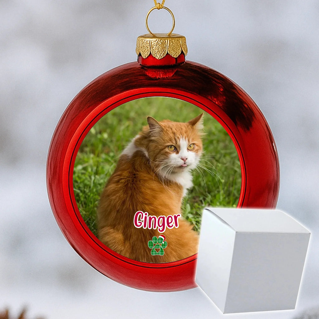 Fényképes piros gömbdísz