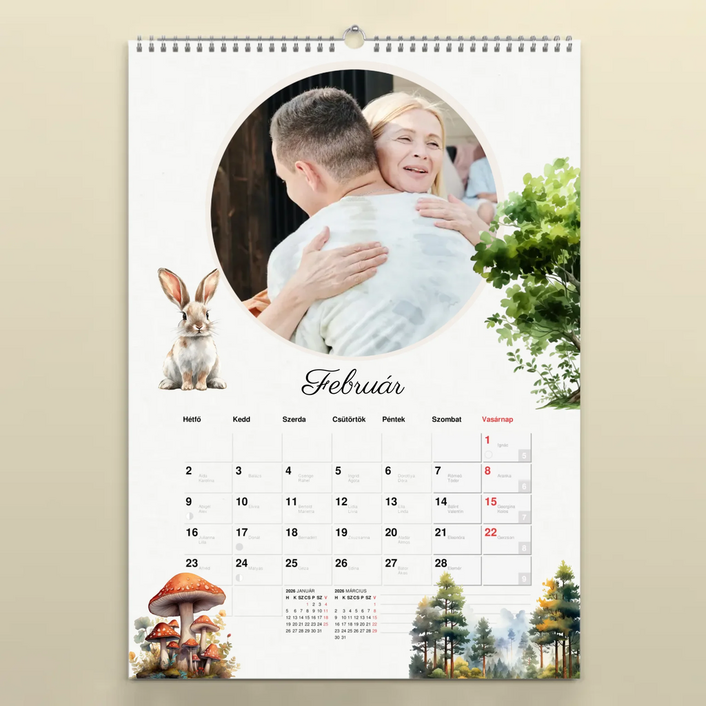 erdei állatos 2026 naptár