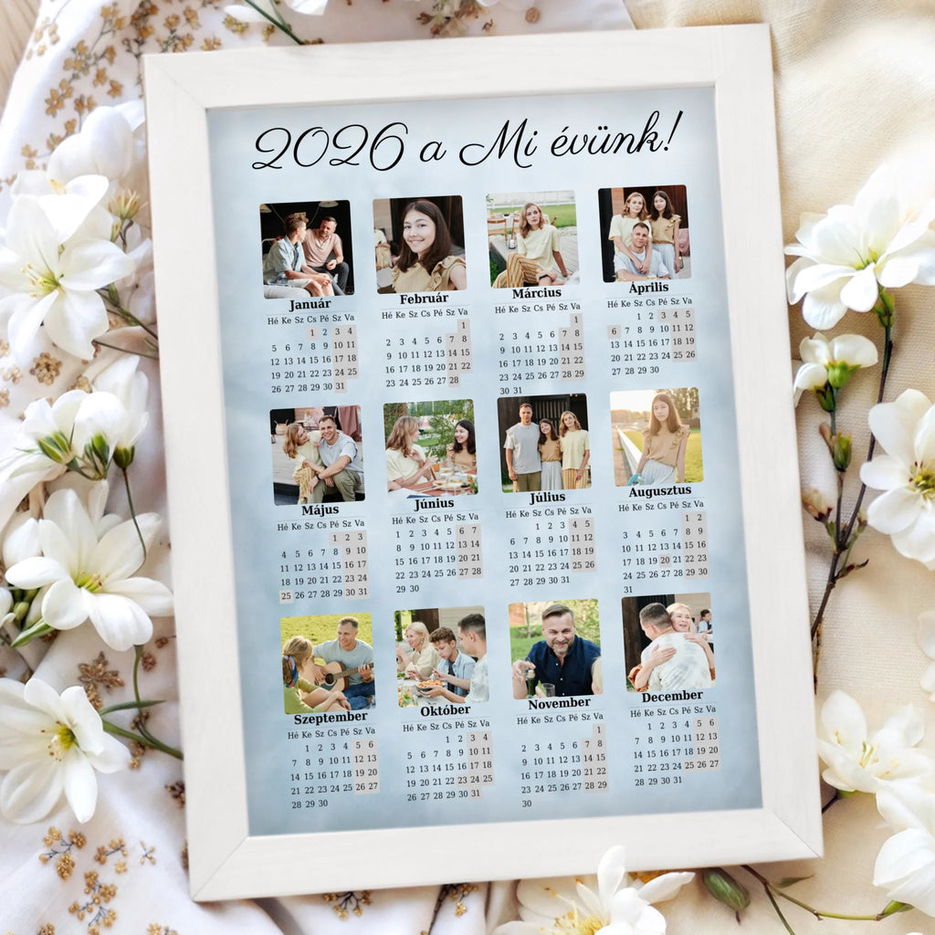 keretezett naptár 2026-os