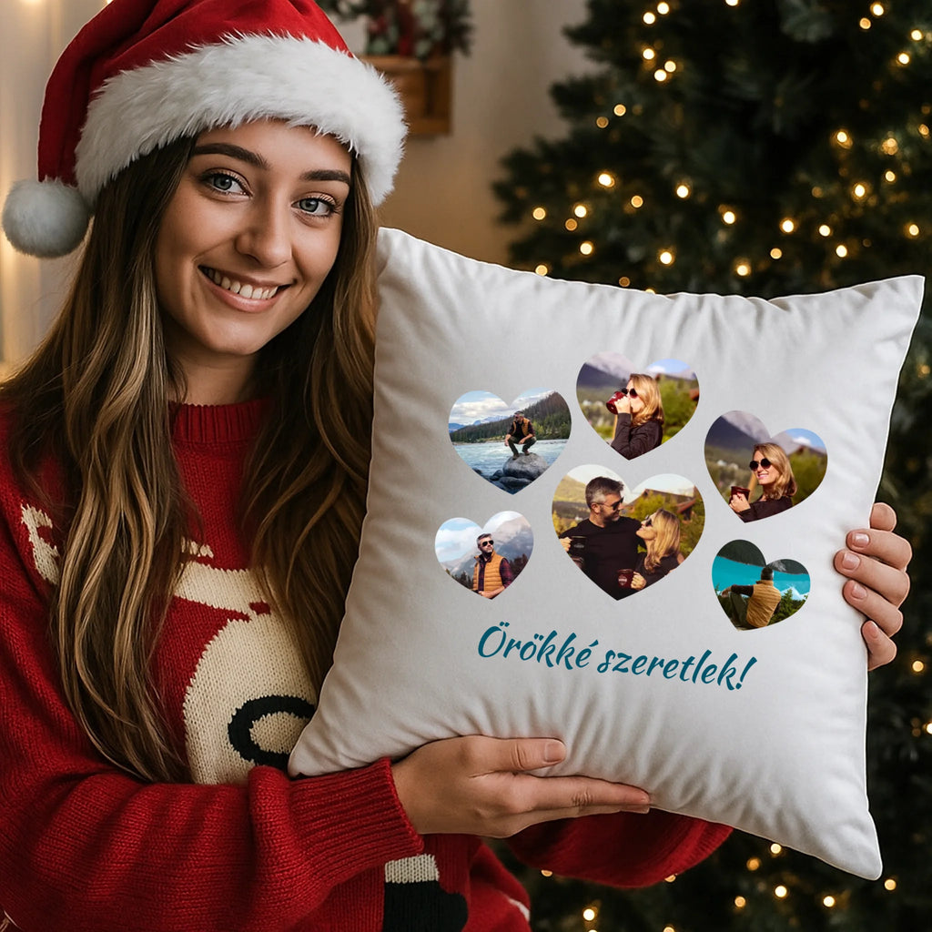 egyedi fényképes párna kivehető béléssel