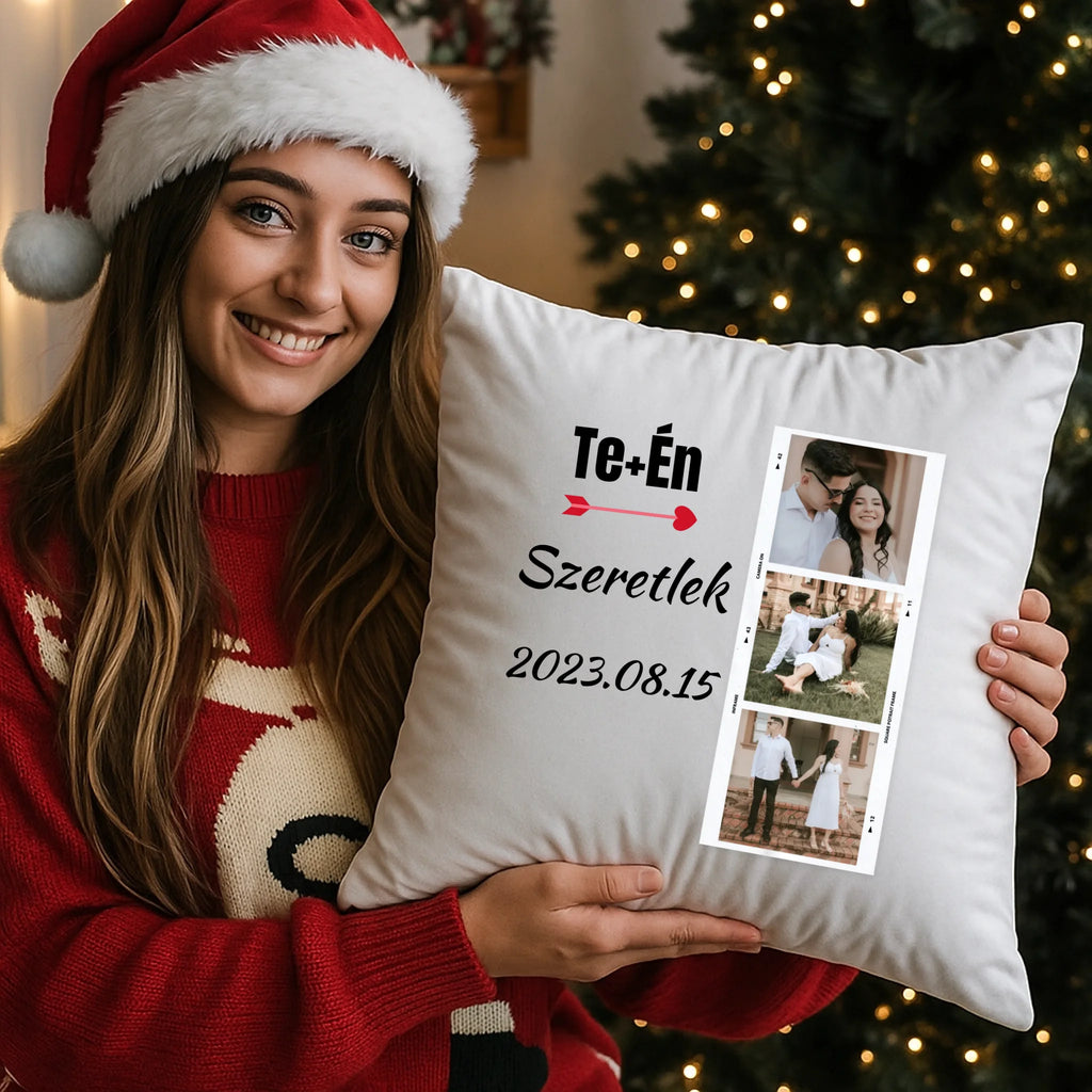 egyedi fényképes párna kivehető béléssel