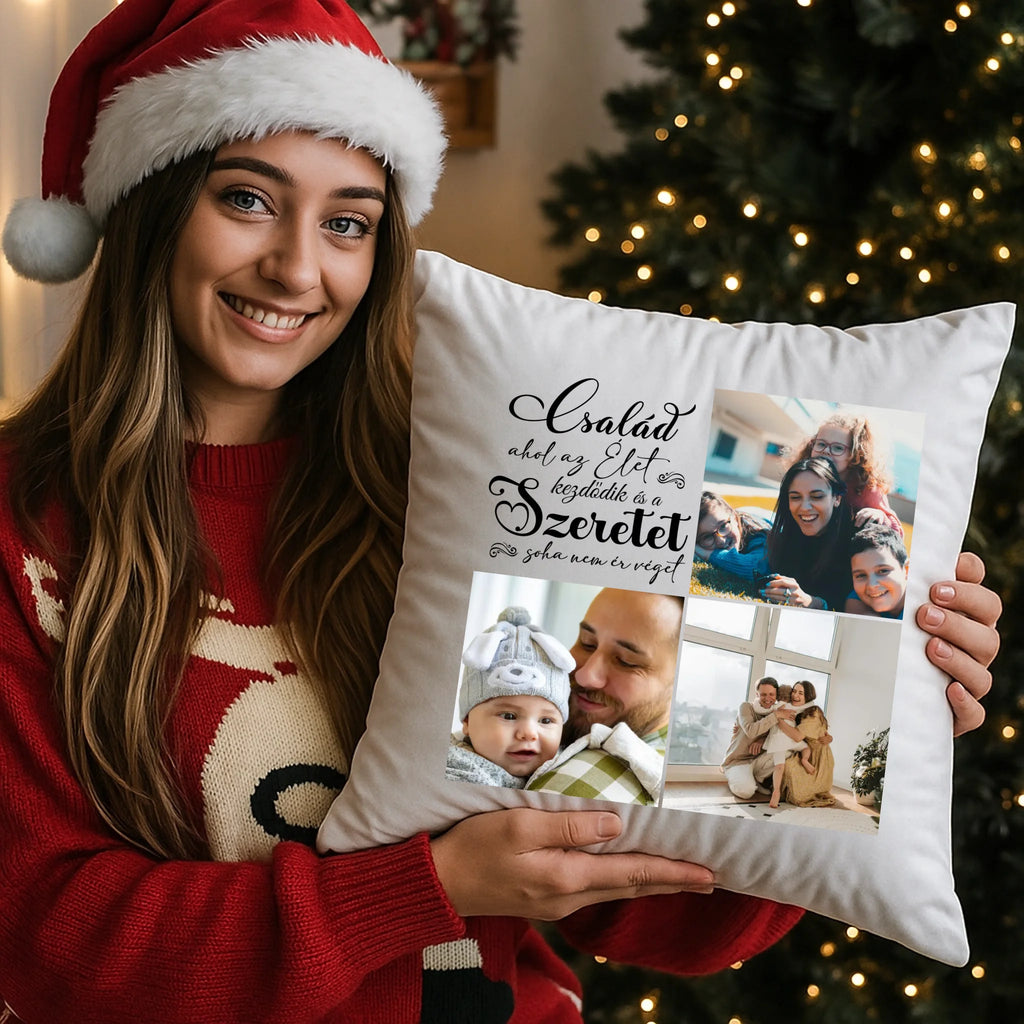 egyedi fényképes párna kivehető béléssel