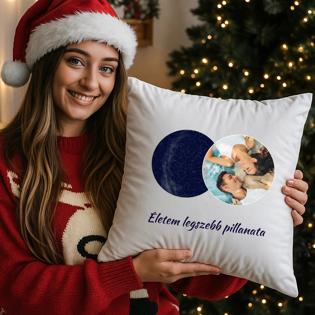egyedi fényképes párna kivehető béléssel