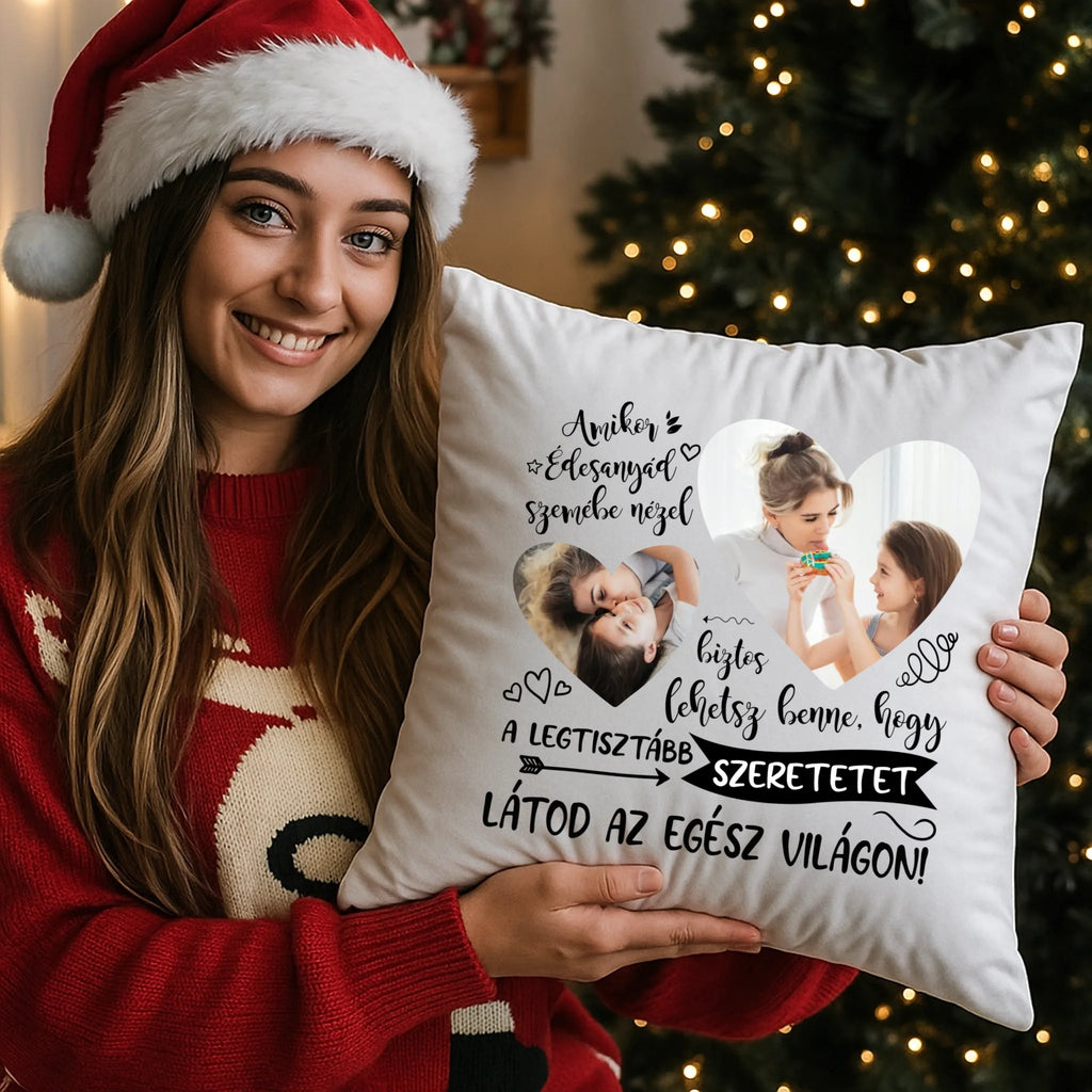 egyedi fényképes párna kivehető béléssel