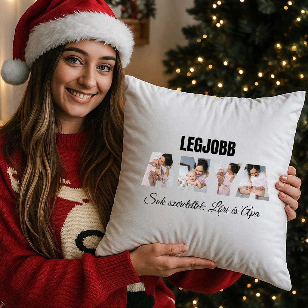 egyedi fényképes párna kivehető béléssel