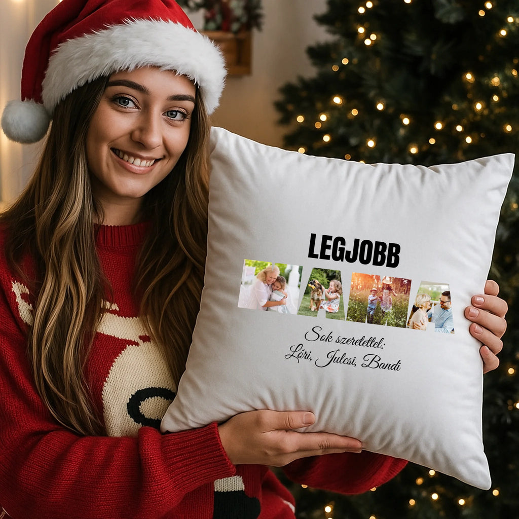 egyedi fényképes párna kivehető béléssel