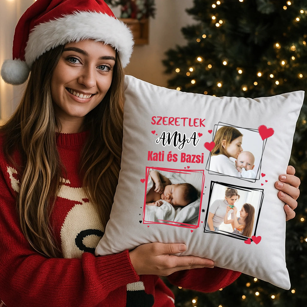 egyedi fényképes párna kivehető béléssel