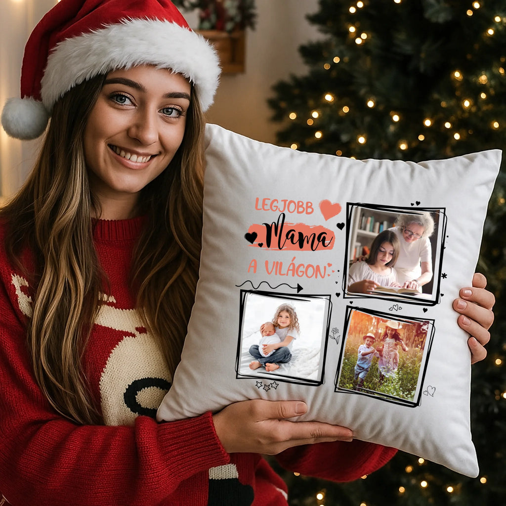 egyedi fényképes párna kivehető béléssel