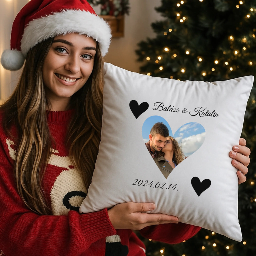 egyedi fényképes párna kivehető béléssel