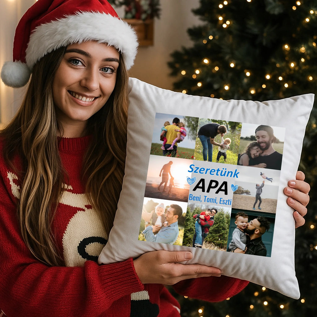 egyedi fényképes párna kivehető béléssel