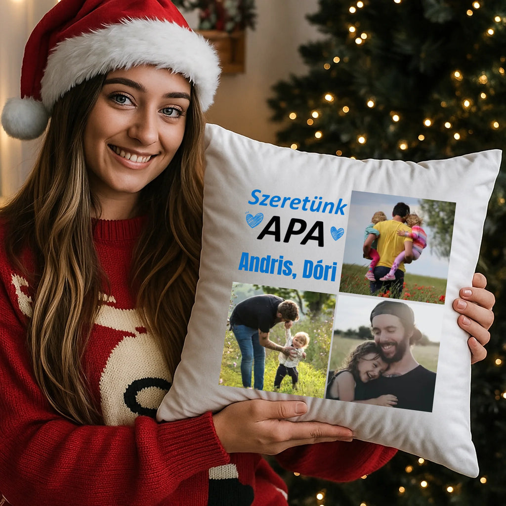 egyedi fényképes párna kivehető béléssel