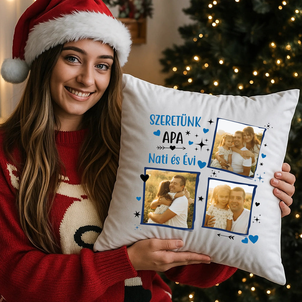 egyedi fényképes párna kivehető béléssel