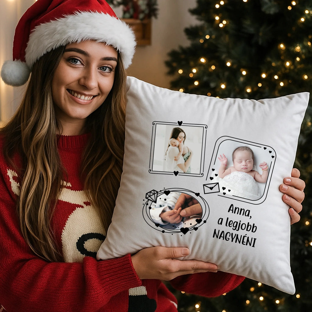 egyedi fényképes párna kivehető béléssel