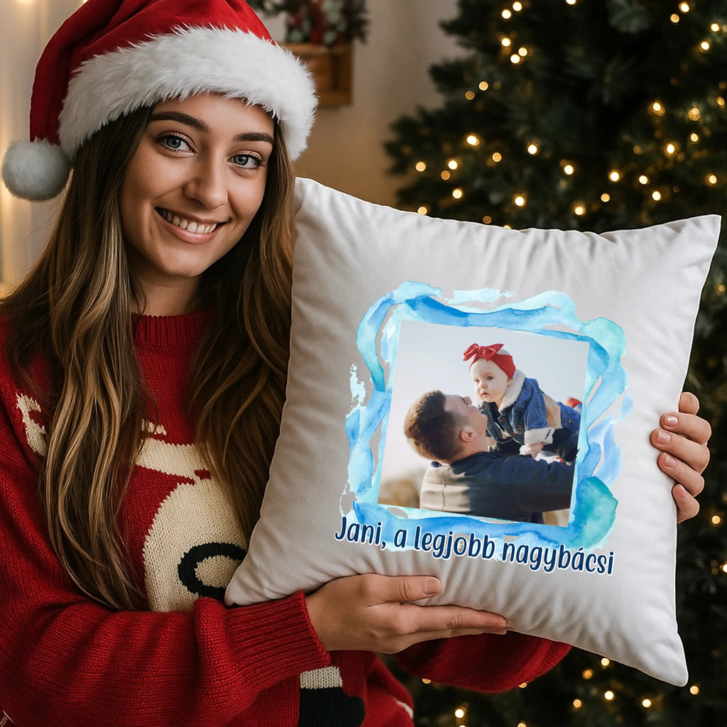 egyedi fényképes párna kivehető béléssel