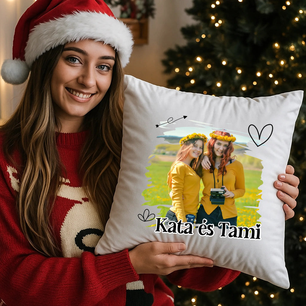 egyedi fényképes párna kivehető béléssel