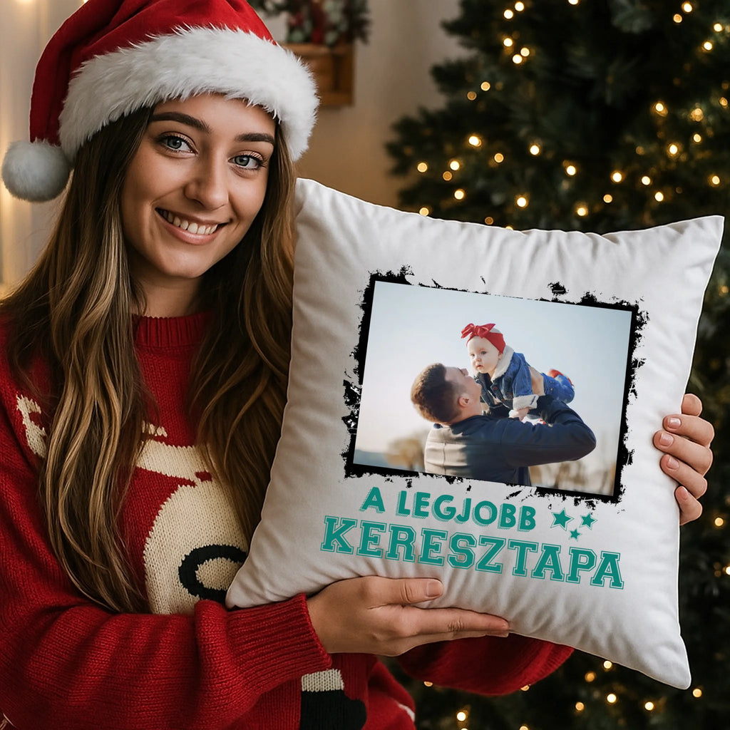 egyedi fényképes párna kivehető béléssel