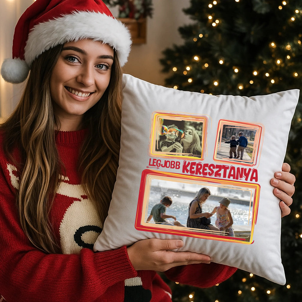 egyedi fényképes párna kivehető béléssel