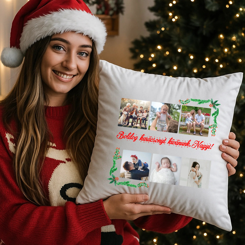 egyedi fényképes párna kivehető béléssel