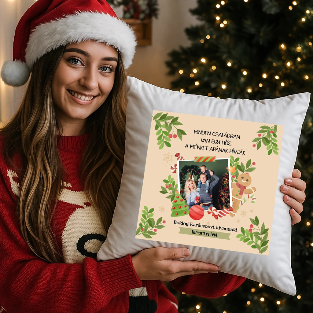 egyedi fényképes párna kivehető béléssel
