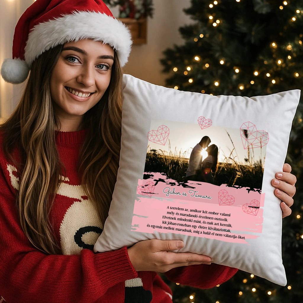 egyedi fényképes párna kivehető béléssel