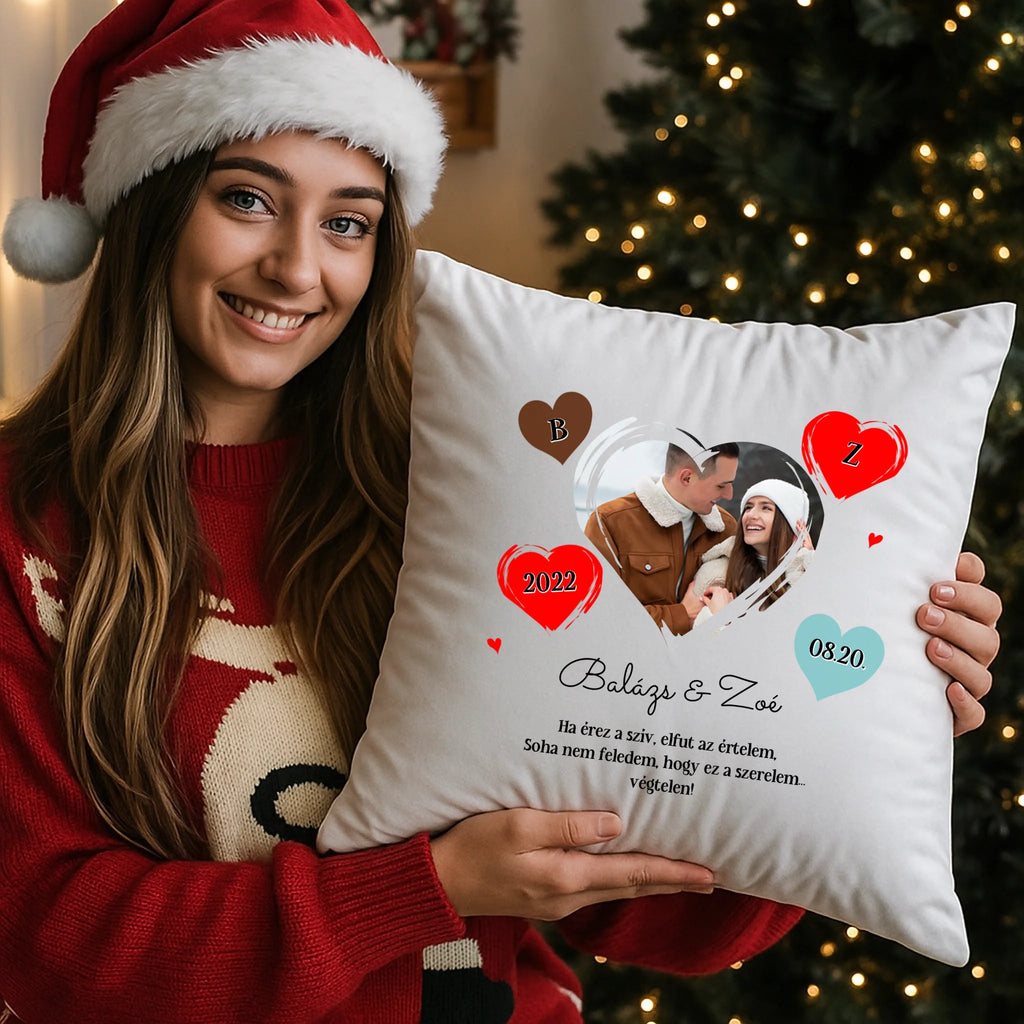 egyedi fényképes párna kivehető béléssel