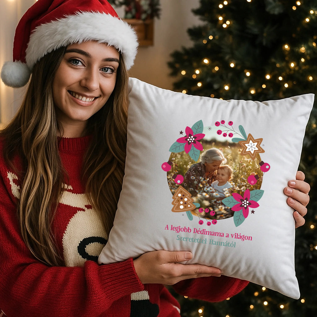 egyedi fényképes párna kivehető béléssel