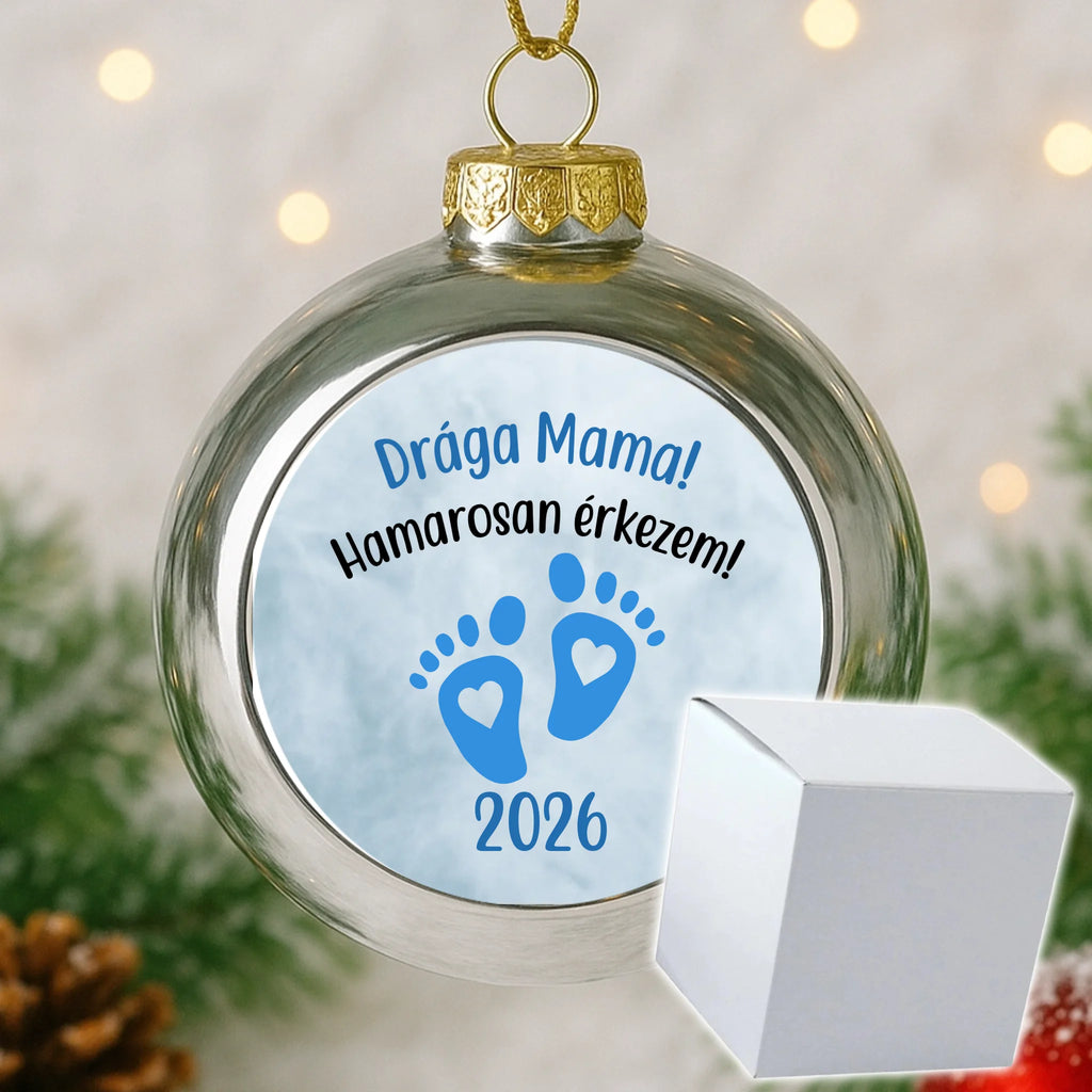 Fényképes ezüst gömbdísz