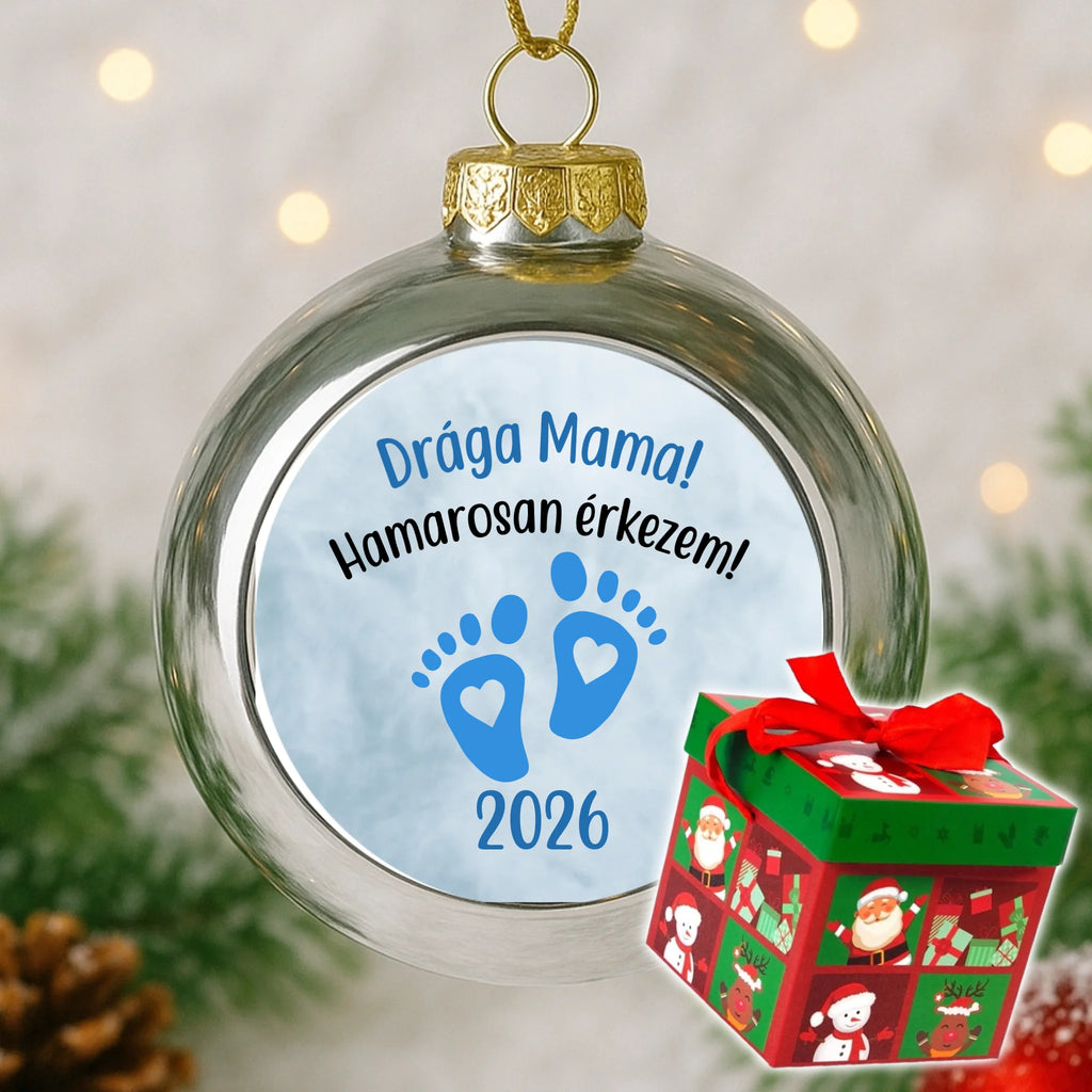 Fényképes ezüst gömbdísz