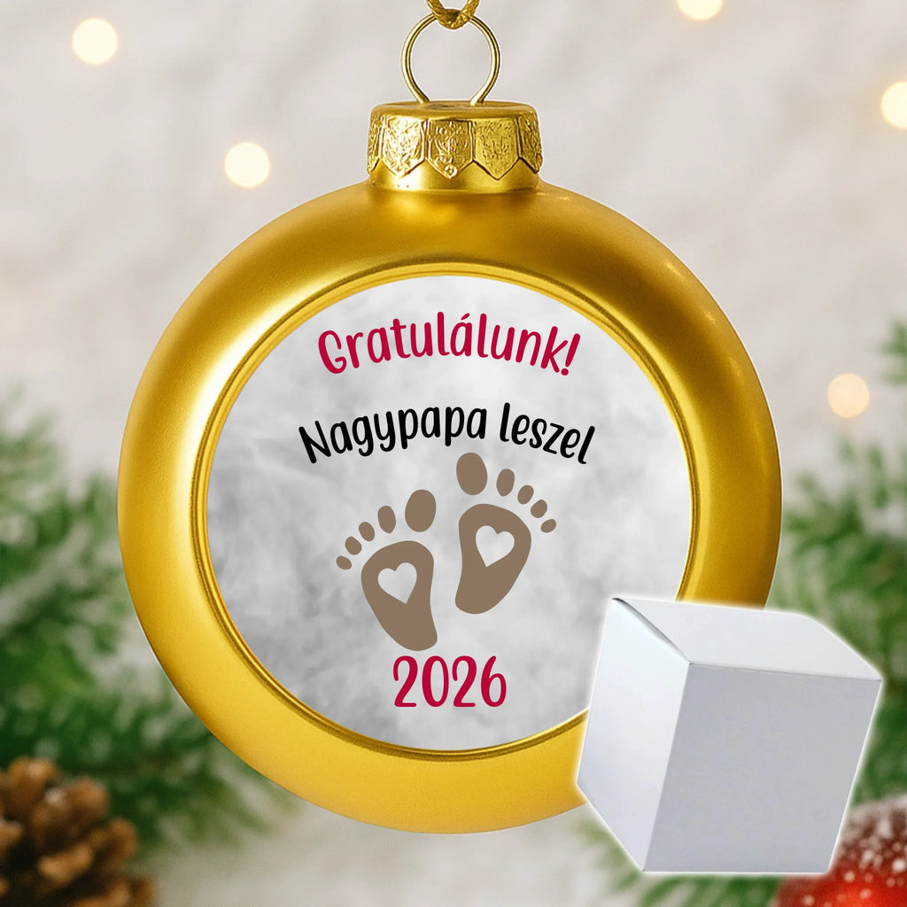 Egyedi képes arany gömbdísz