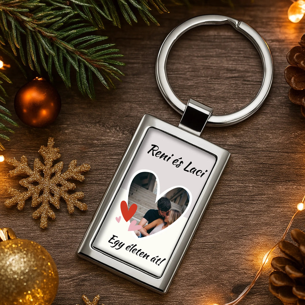 Egyedi képes fém kulcstartó - Ajándékverzum
