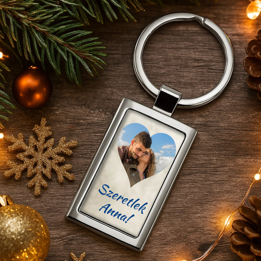 Egyedi képes fém kulcstartó - Ajándékverzum