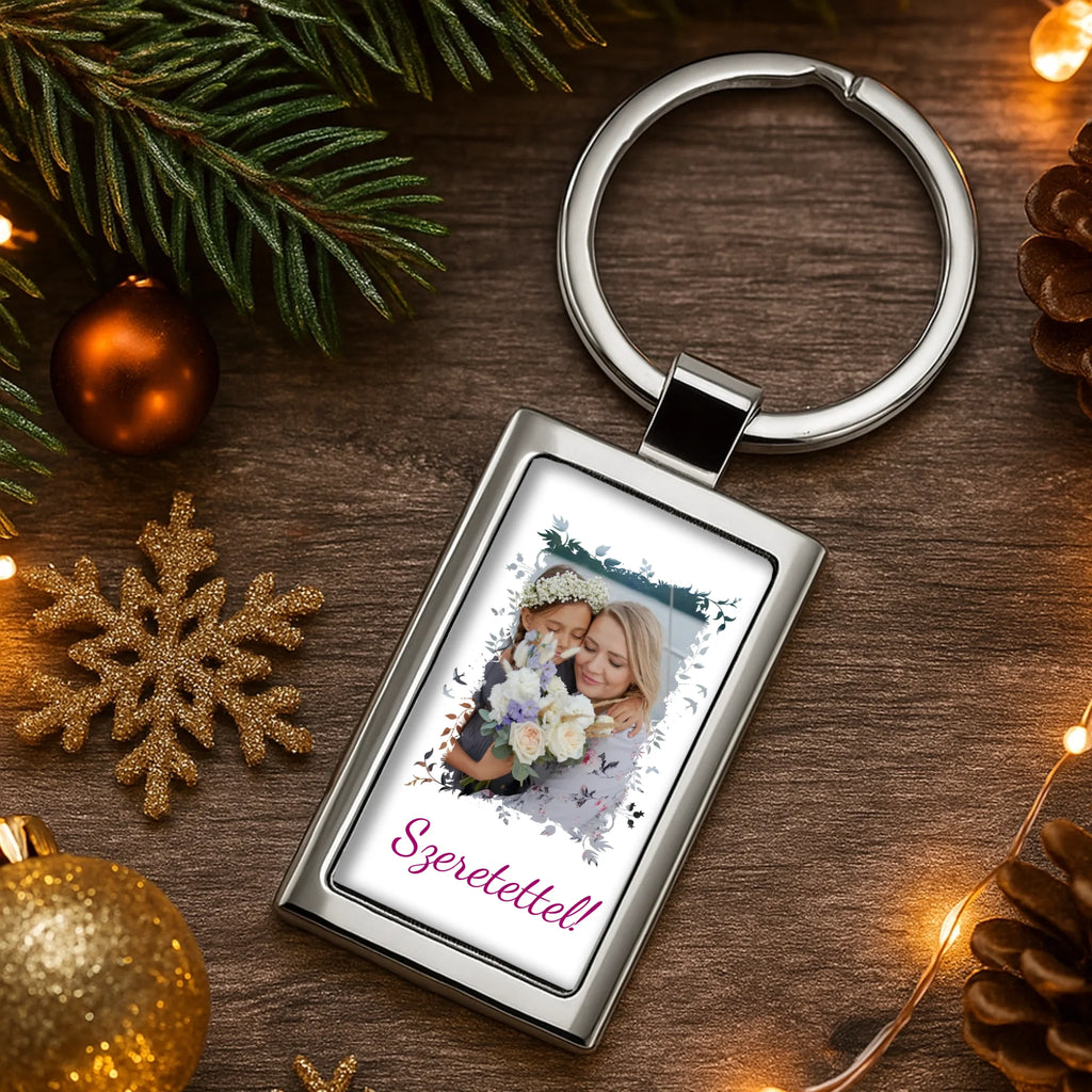 Egyedi képes fém kulcstartó - Ajándékverzum