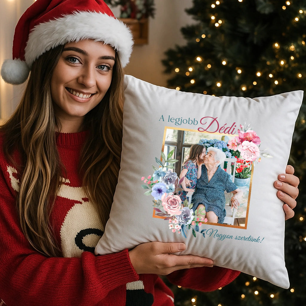 egyedi fényképes párna kivehető béléssel