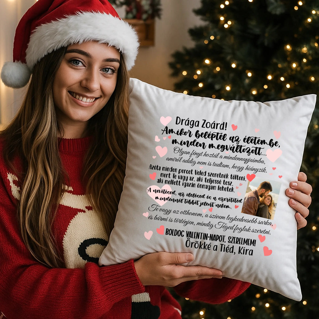 egyedi fényképes párna kivehető béléssel
