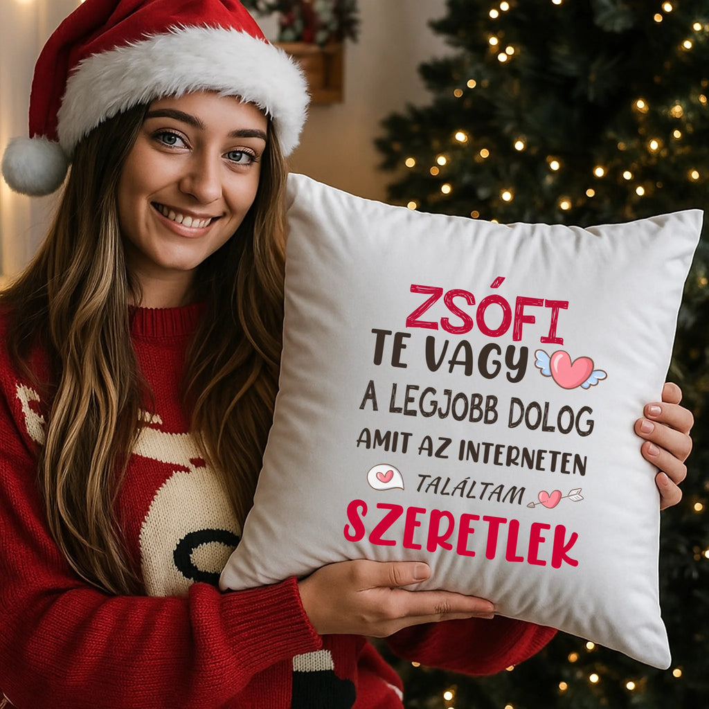 egyedi fényképes párna kivehető béléssel