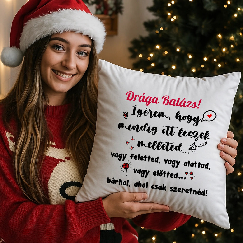 egyedi fényképes párna kivehető béléssel