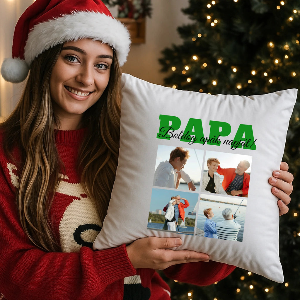 egyedi fényképes párna kivehető béléssel