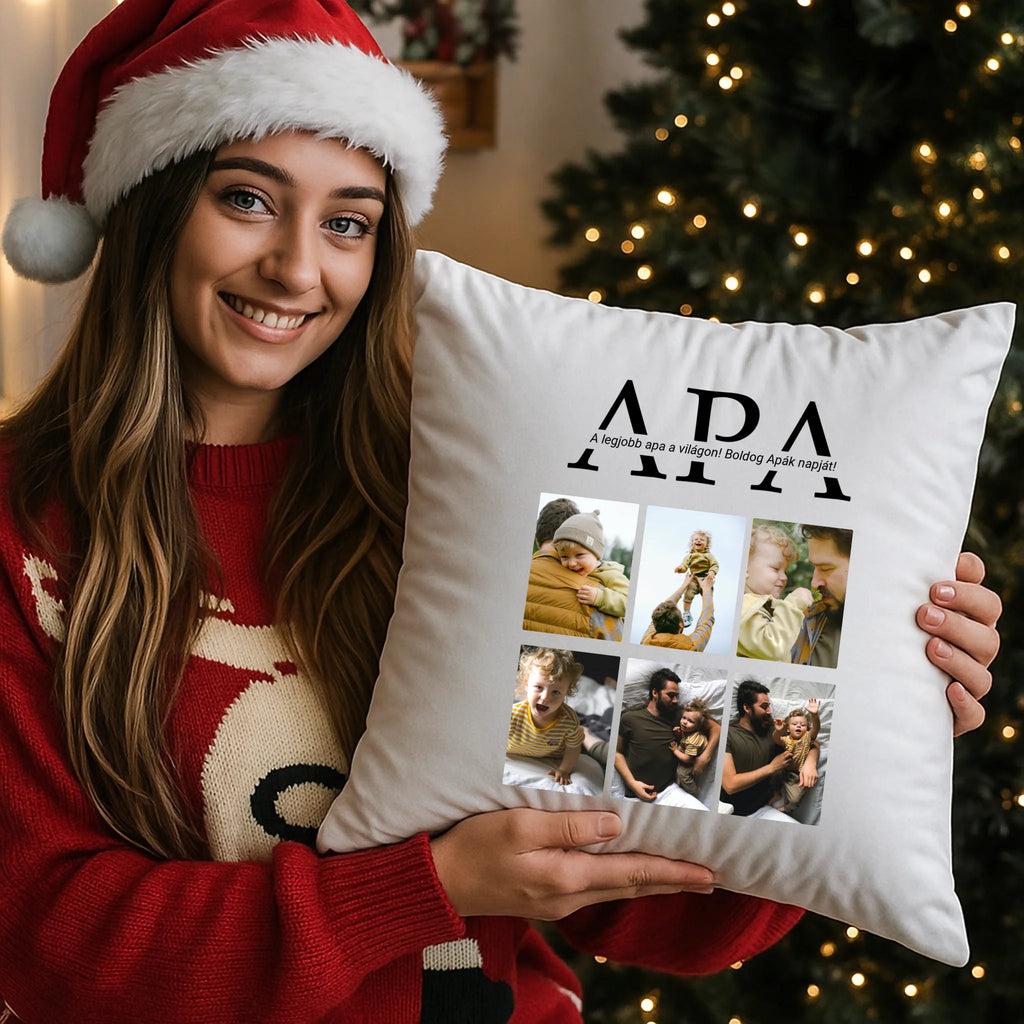 egyedi fényképes párna kivehető béléssel