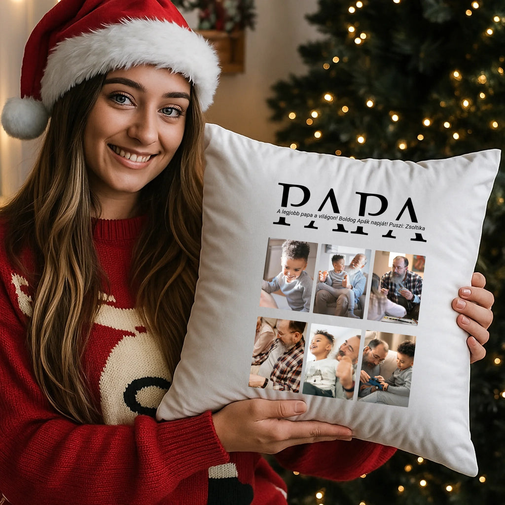 egyedi fényképes párna kivehető béléssel