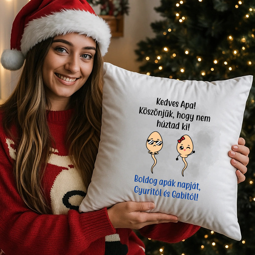 egyedi fényképes párna kivehető béléssel