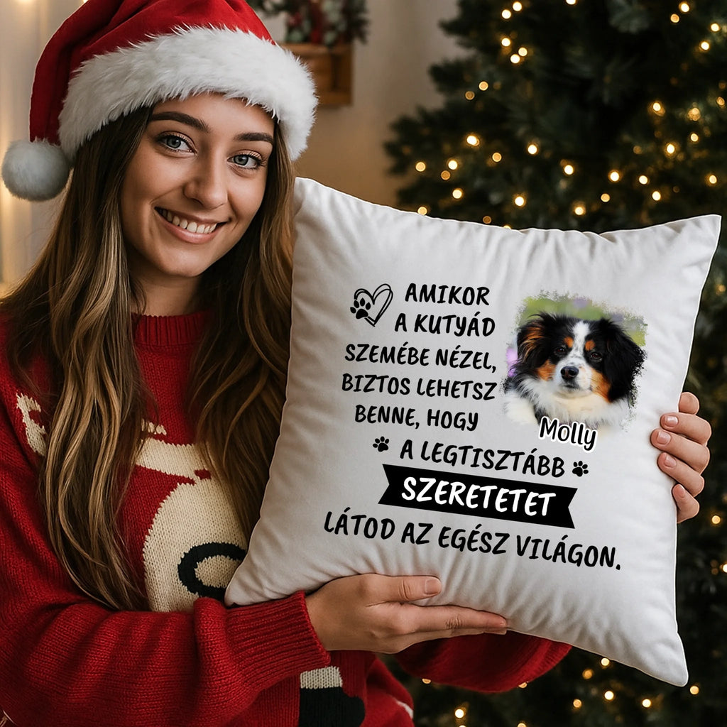 egyedi fényképes párna kivehető béléssel