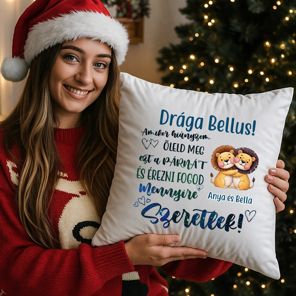 egyedi fényképes párna kivehető béléssel