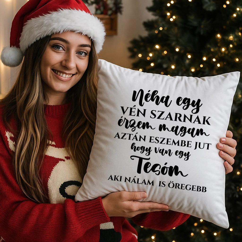 egyedi fényképes párna kivehető béléssel