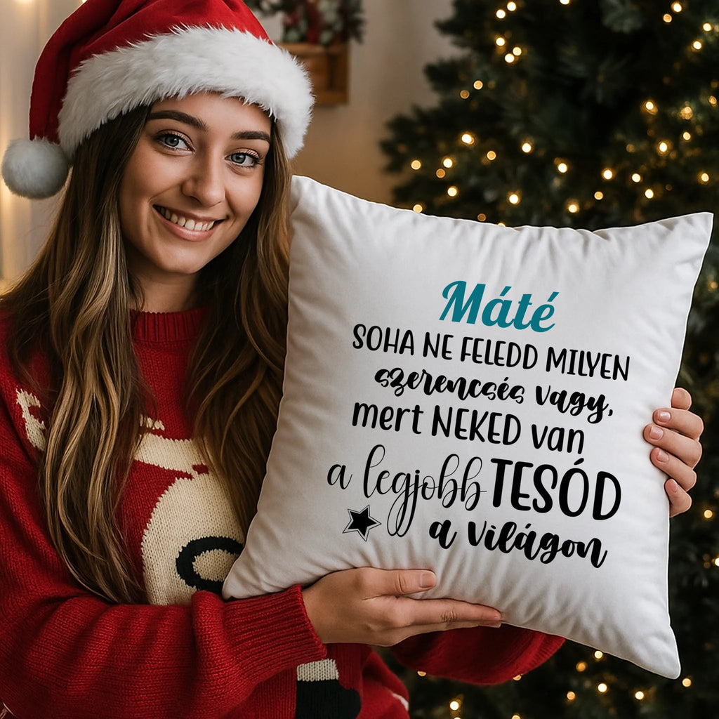 egyedi fényképes párna kivehető béléssel