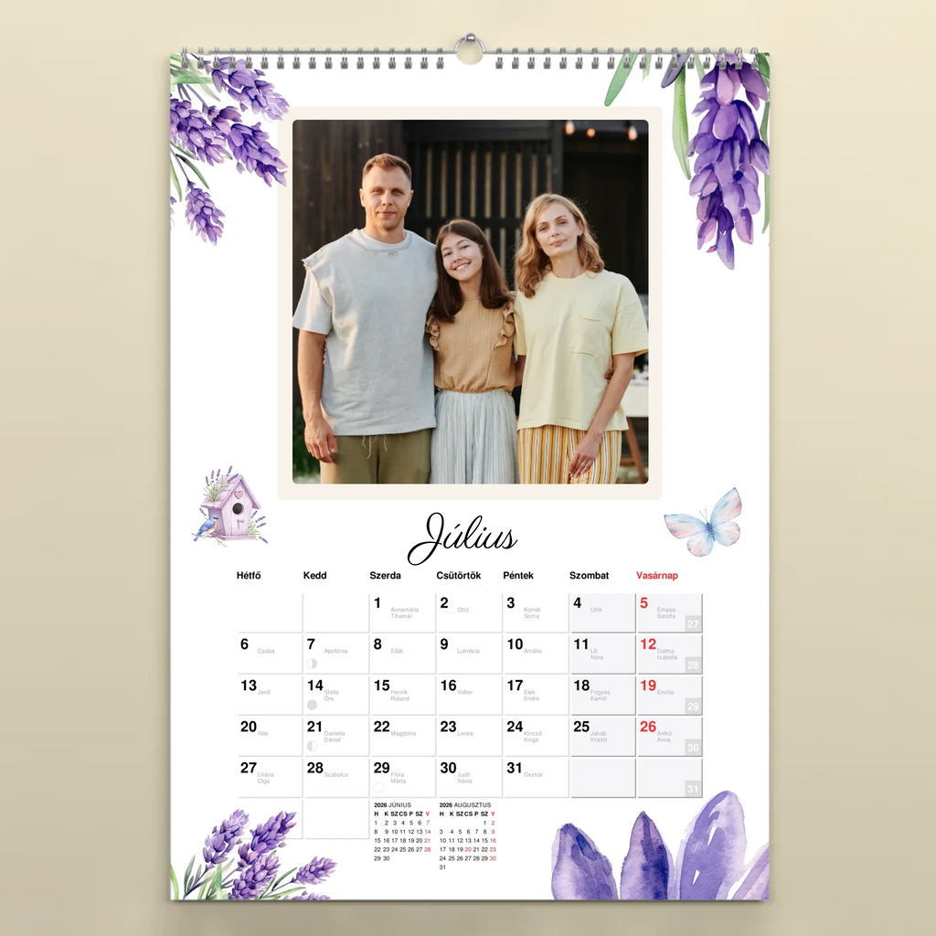 egyedi fényképes naptár 2026
