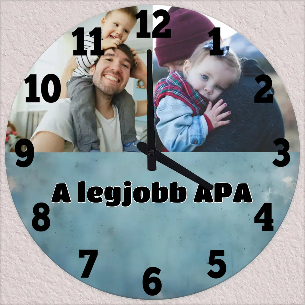 A legjobb apa óra, 2 képpel, háttérrel