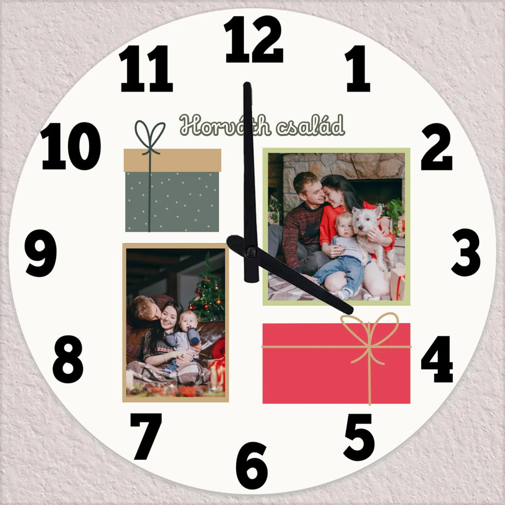 Karácsony családként - ajándék falióra 2 fotóval